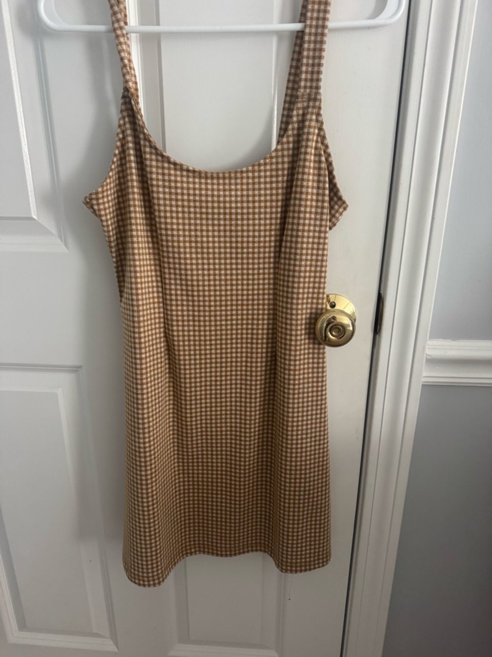 Forever 21 Tan Gingham Slip Dress
